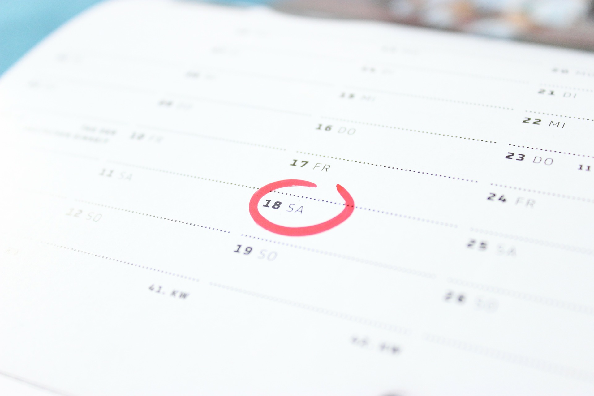 saturday on calender
