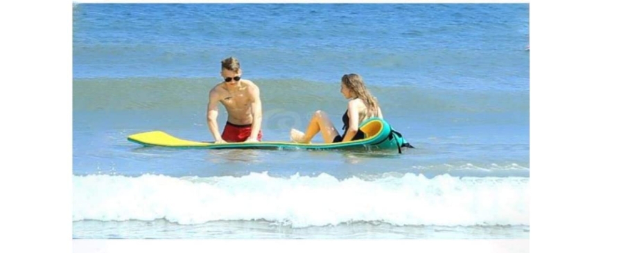 couple using water mat